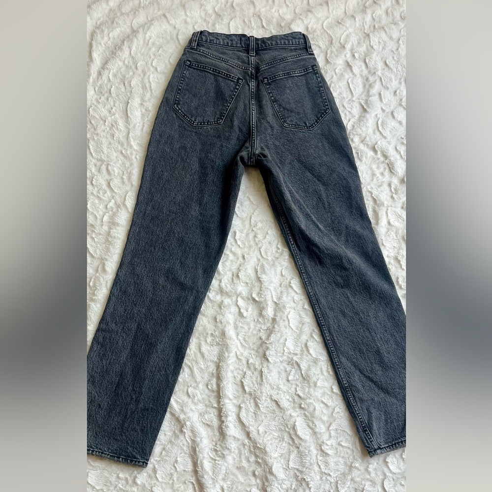 Abercrombie & Fitch Curve Love Straight Leg Jeans Washed Charcoal Black Size 26 - Picture 4 of 4